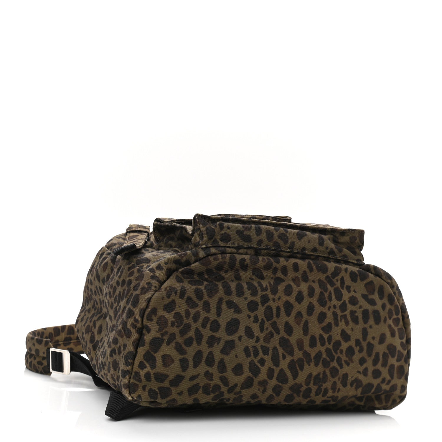 Saint Laurent Gabardine Leopard Noe Backpack Khaki Black 4 of 9