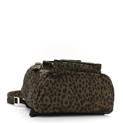 Saint Laurent Gabardine Leopard Noe Backpack Khaki Black 4 of 9