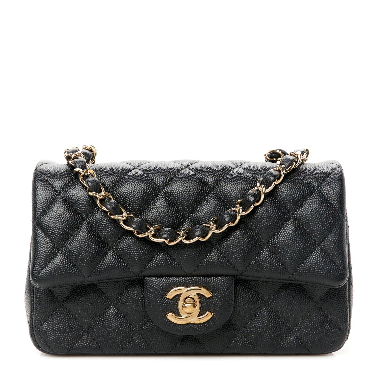 Caviar Quilted Mini Rectangular Flap Black