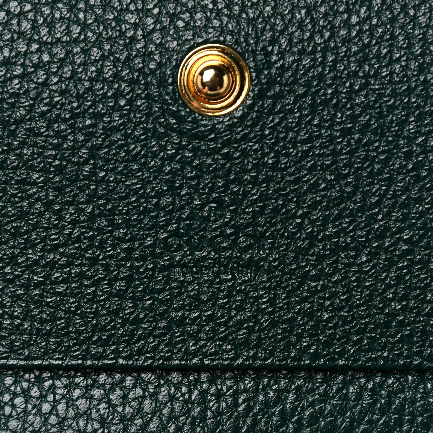 Grainy Calfskin Zumi Chain Card Case Wallet Vintage Green