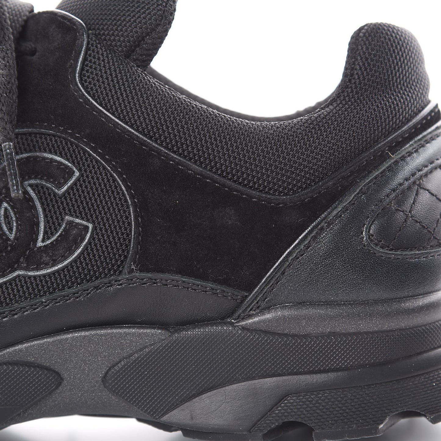 Toile Suede Calfskin CC Sneakers 39 Black