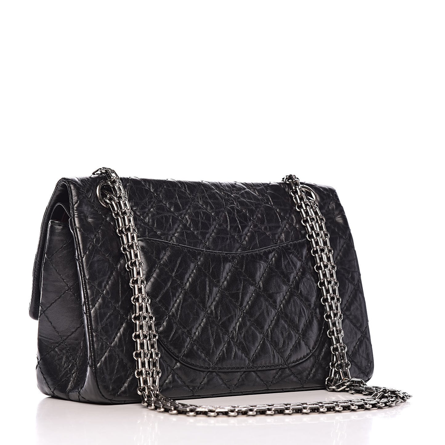 Aged Calfskin Quilted 2.55 Reissue 225 Flap Black