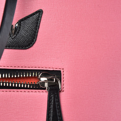 Fendi Vitello Elite Cuoio Monster Buggies Medium Roll Tote Lollypop Black 10 of 11