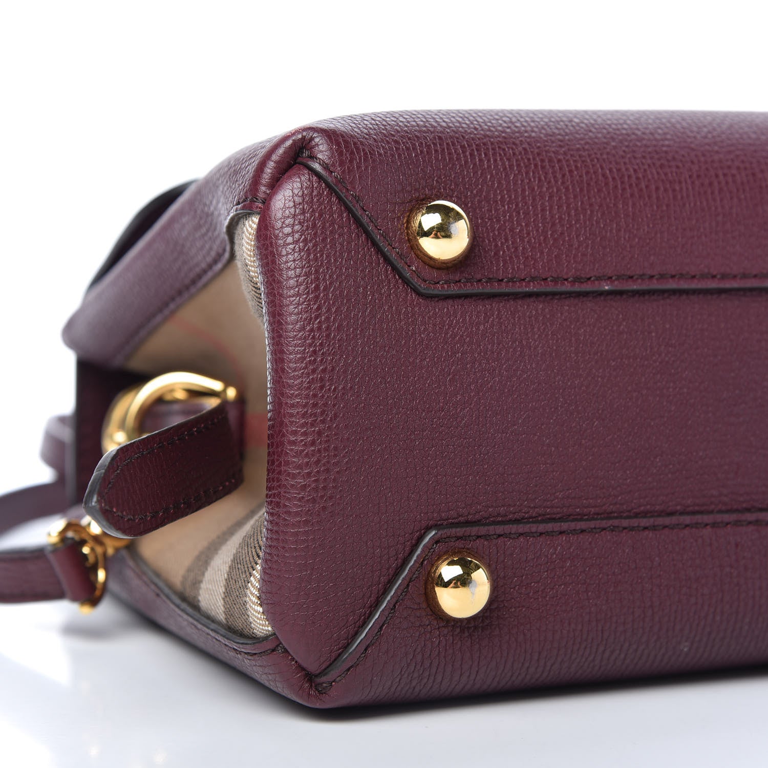 Burberry Derby Calfskin House Check Small Camberley Mahogany Red 6 of 10