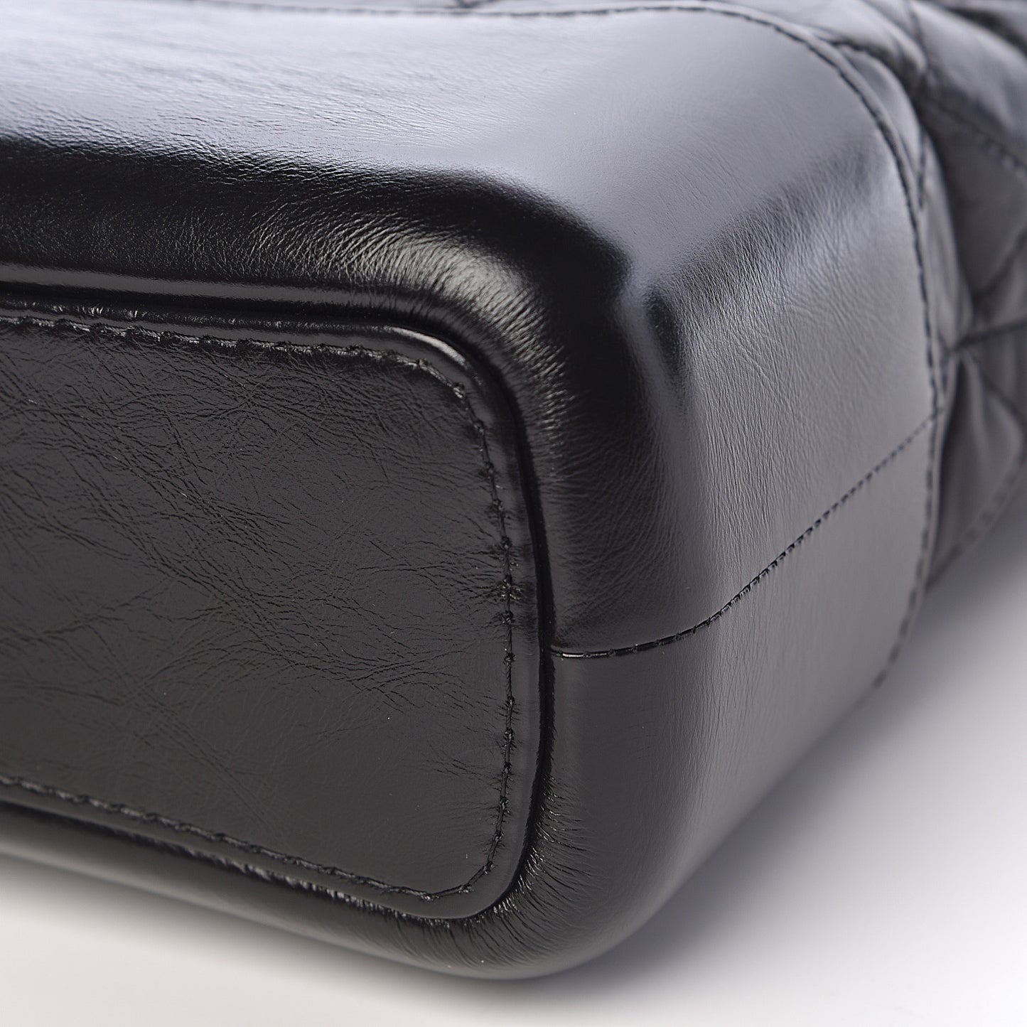 Aged Calfskin Quilted Medium Gabrielle Hobo Black