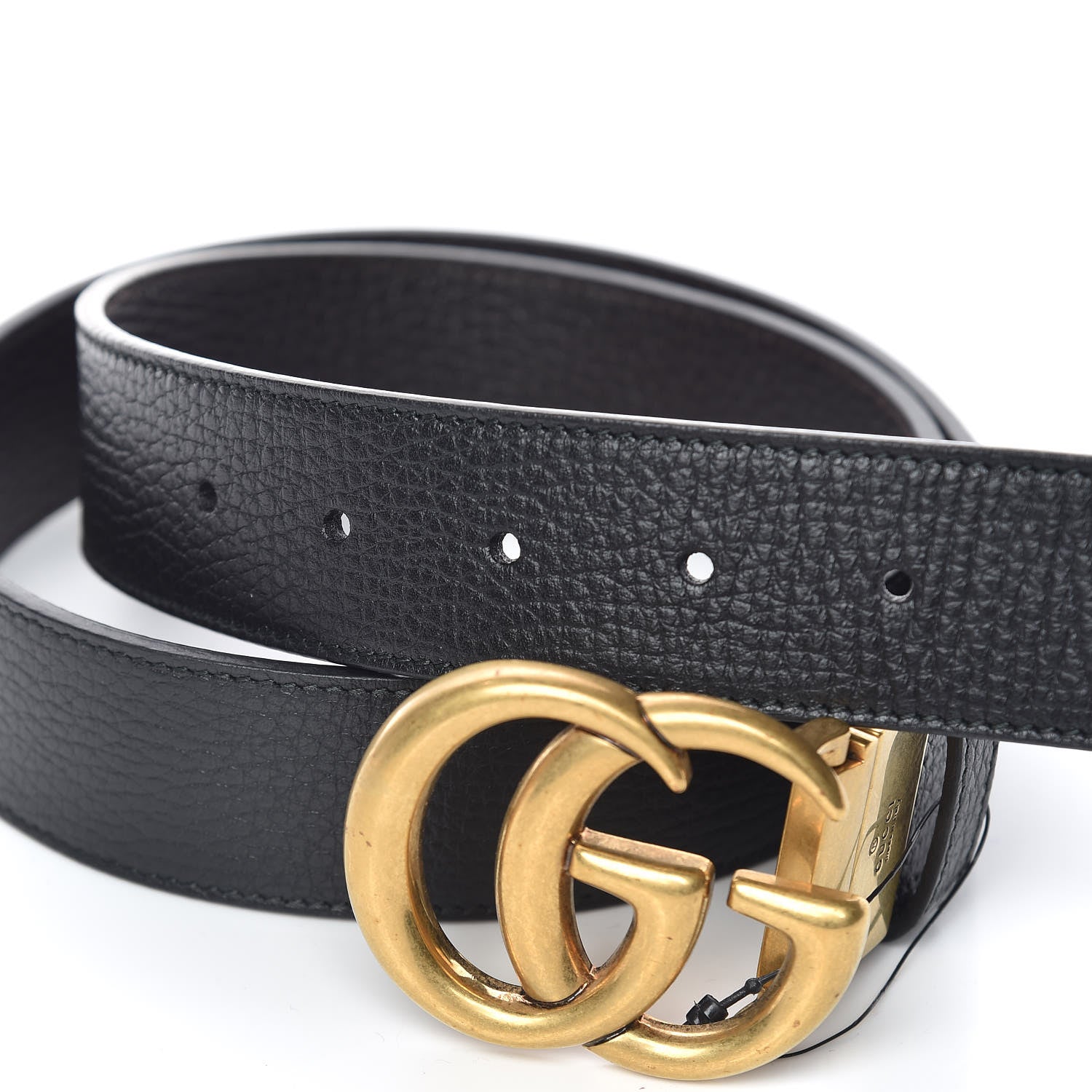 Gucci Calfskin Double G Reversible 37mm Belt 95 38 Black Cocoa 5 of 7