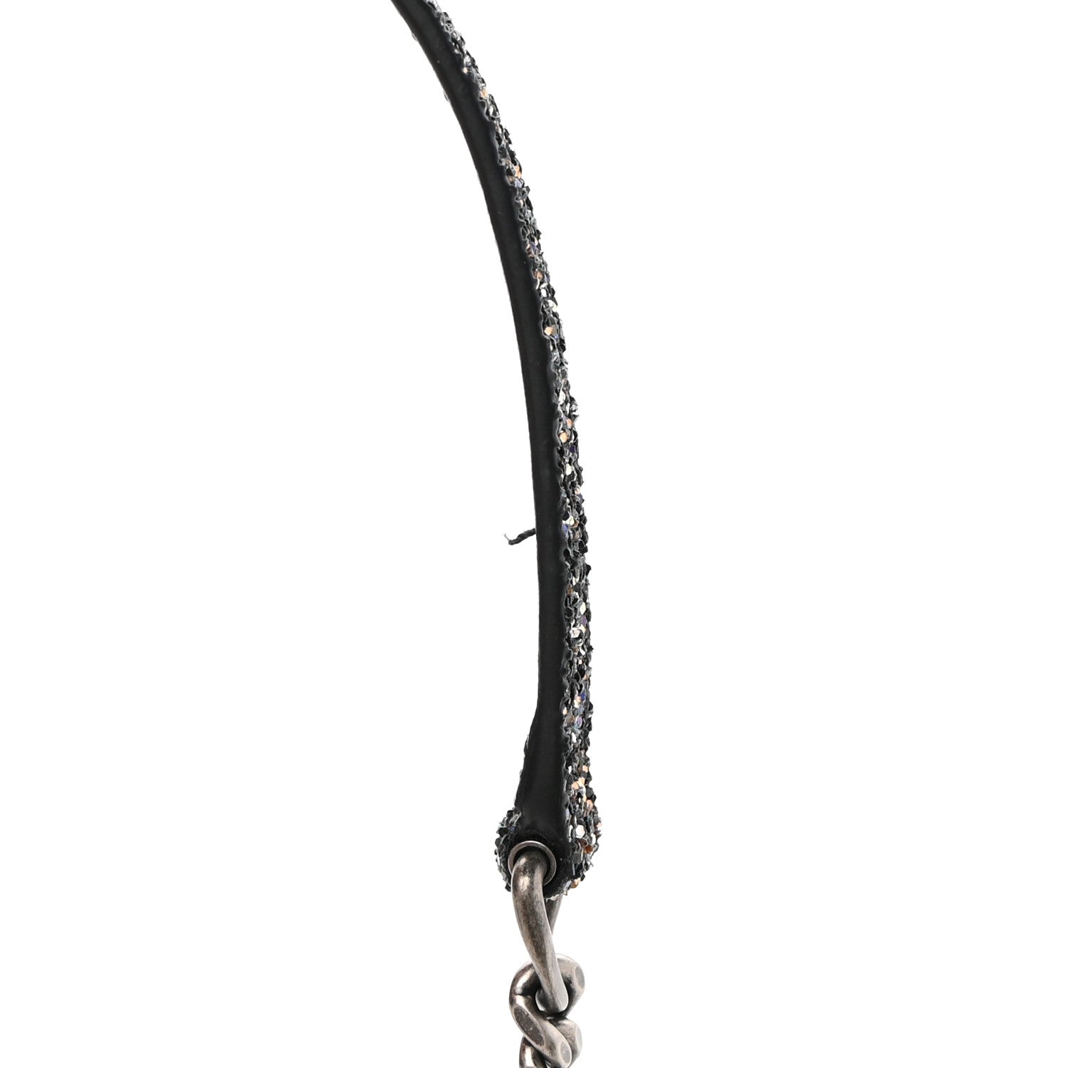Saint Laurent Metallic Glitter Classic Monogram Kate Tassel Chain Wallet Gun Metal Black 11 of 13
