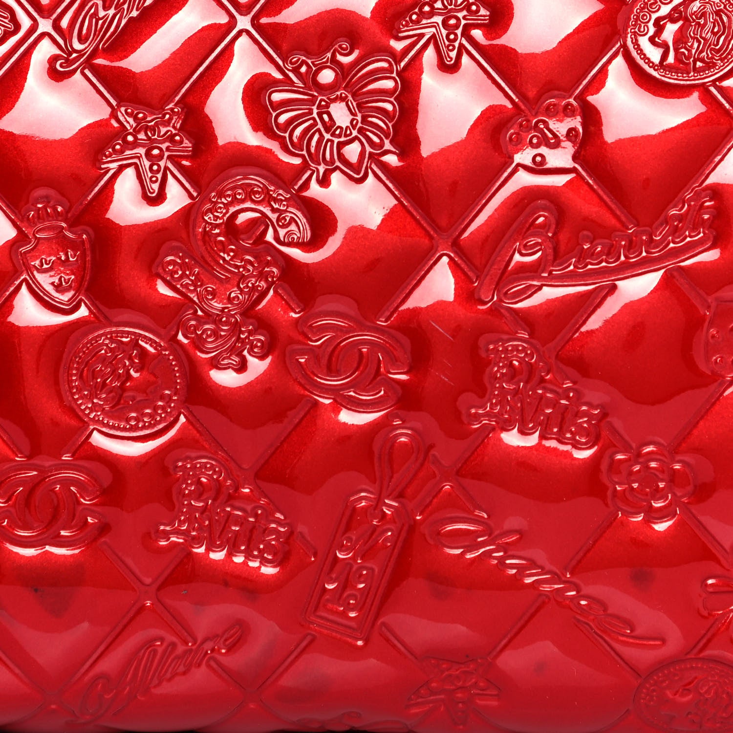 Chanel Patent Calfskin Lucky Symbols Pochette Red 7 of 12