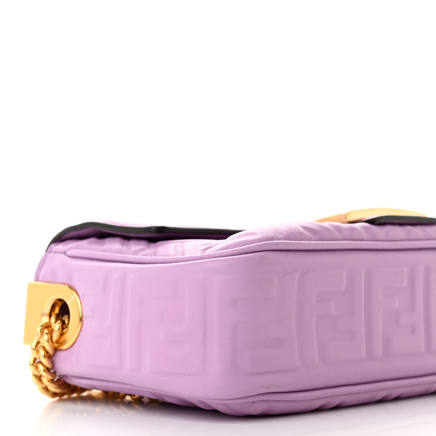 Fendi Nappa FF Embossed Small Midi Chain Baguette Violetta 9 of 12
