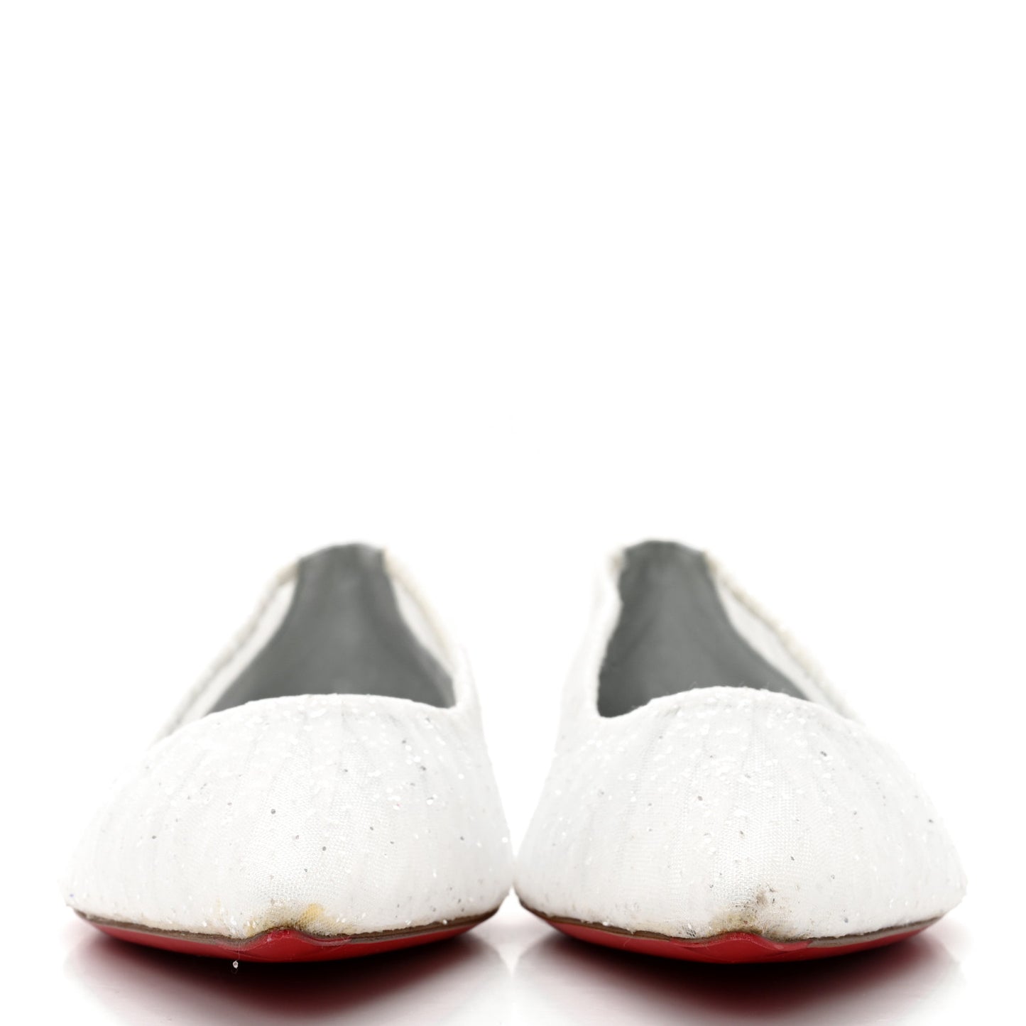 Tulle Glitter Satin Kate Draperia Flats 39.5 White