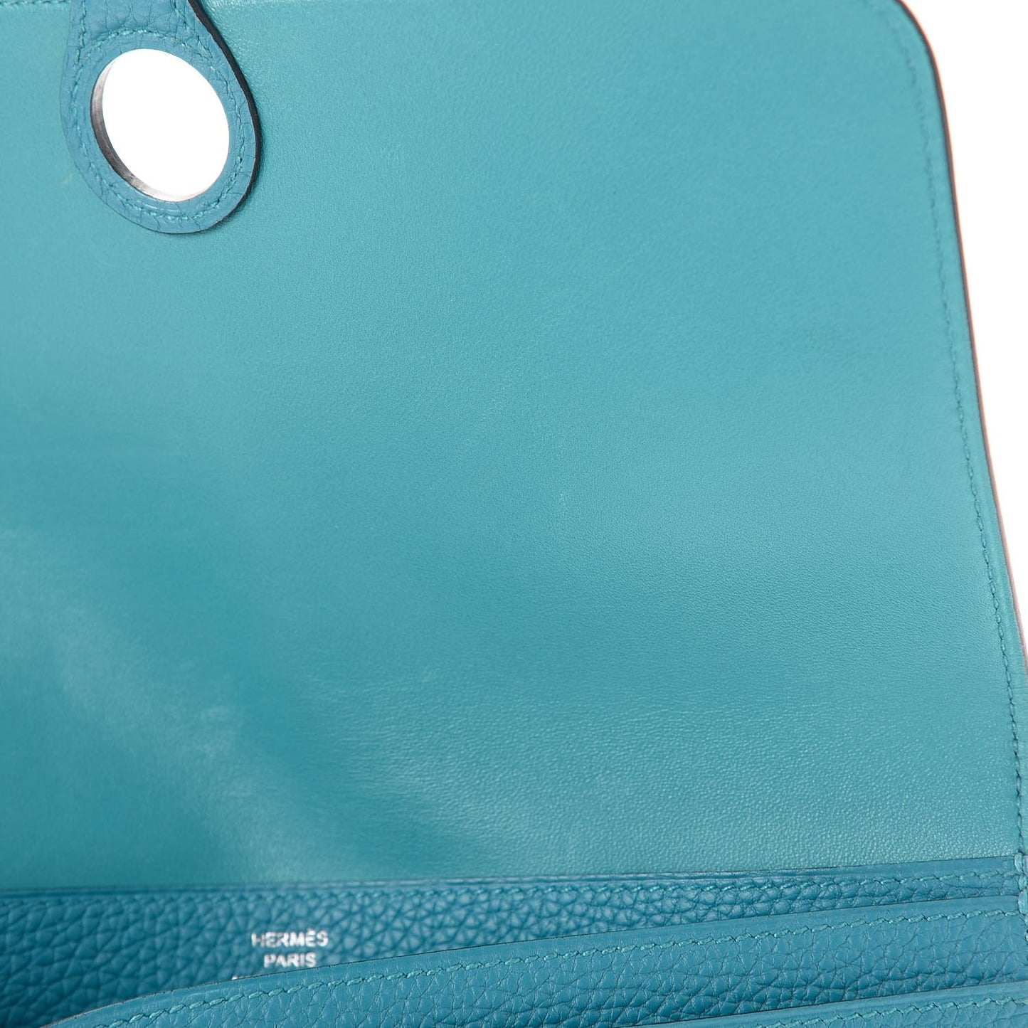 Taurillon Clemence Dogon Recto Verso Wallet Turquoise