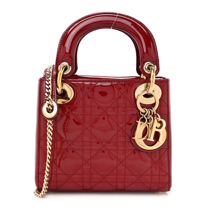 Christian Dior Patent Cannage Mini Lady Dior Red 1 of 12
