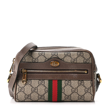 Gucci GG Supreme Monogram Web Mini Ophidia Shoulder Bag Brown 1 of 10
