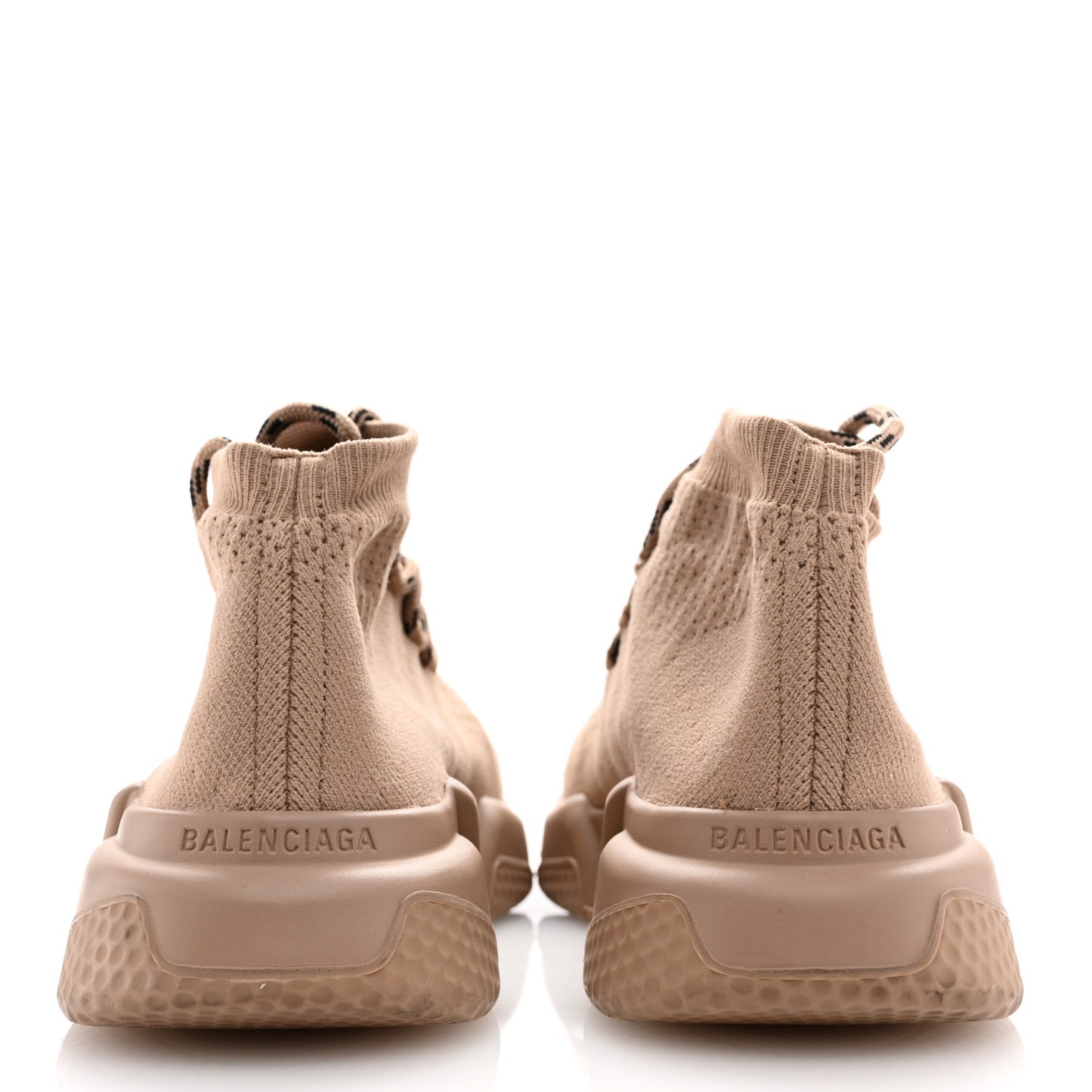 Technical 3D Knit Womens Speed Lace Up Sneakers 36 Beige