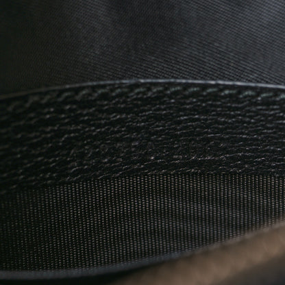 Gucci Dollar Calfskin Boar Effect Web Zip Wristlet Pouch Black 6 of 7