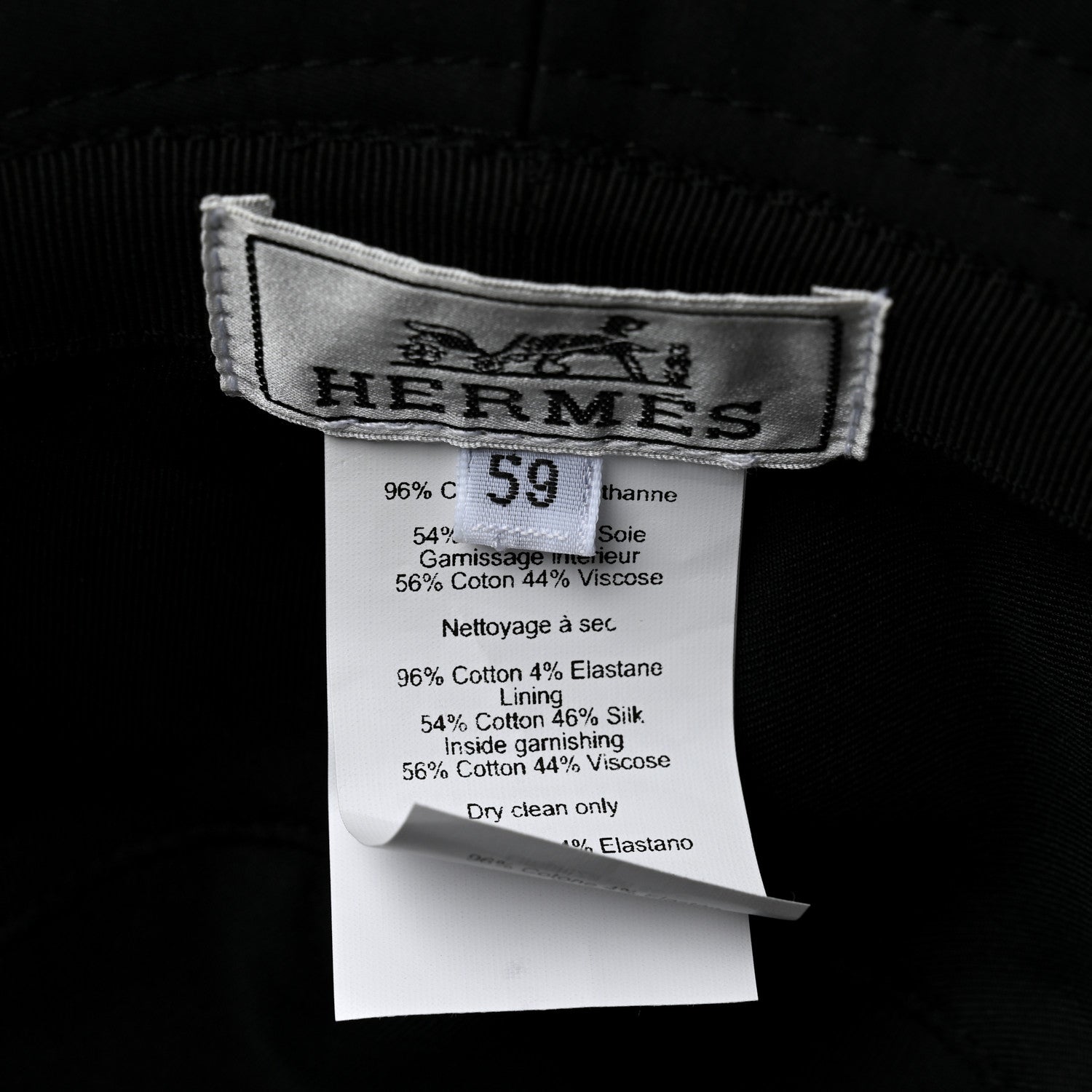 Hermes Cotton Embroidered Harper Emile Bucket Hat 59 Black 8 of 8