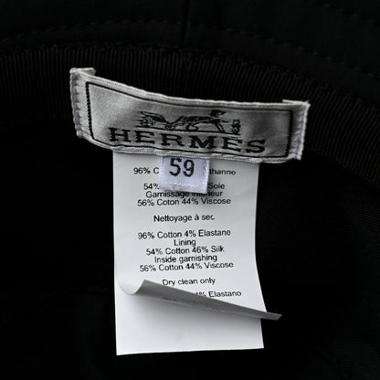 Hermes Cotton Embroidered Harper Emile Bucket Hat 59 Black 8 of 8
