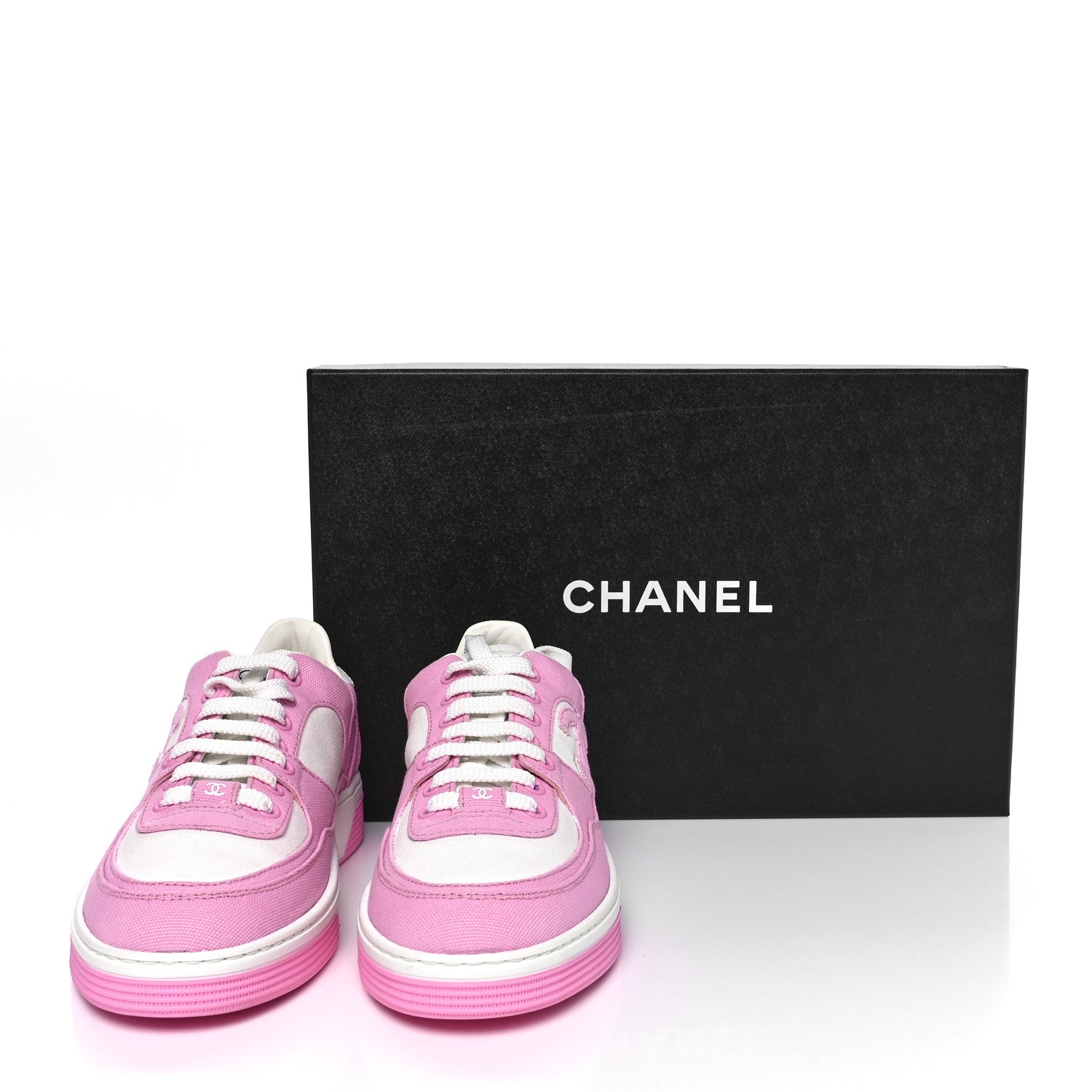 Chanel Cotton Sneakers 37 Pink White 15 of 17