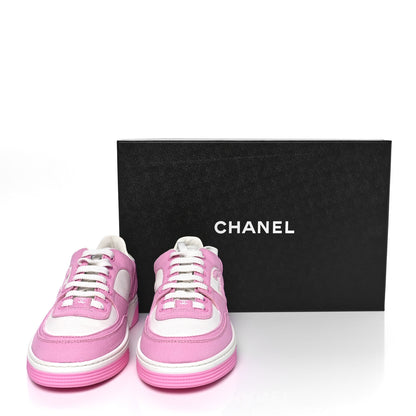 Chanel Cotton Sneakers 37 Pink White 15 of 17