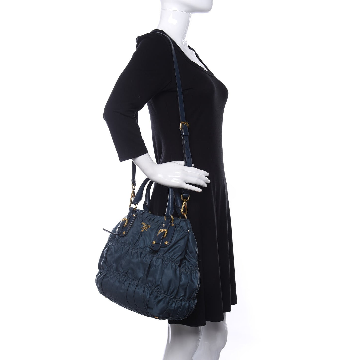 Tessuto Nylon Gaufre Tote Bleuette