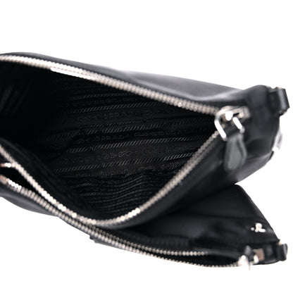 Prada Re-Nylon Saffiano Double Pouch Shoulder Bag Black 5 of 10