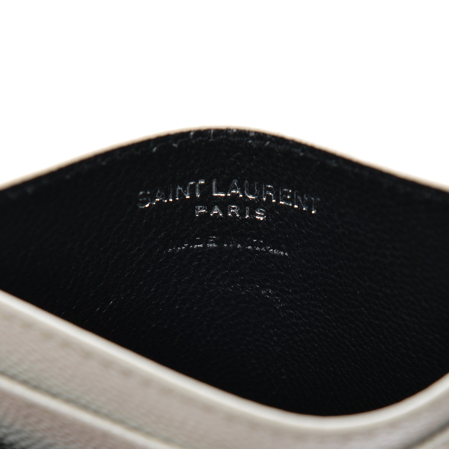 Saint Laurent Grain De Poudre Matelasse Chevron Card Case Icy White 6 of 7