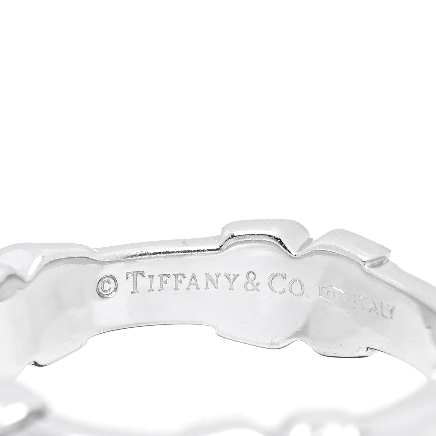 Tiffany 18K White Gold Diamond Signature X Ring 51 5.75 4 of 4