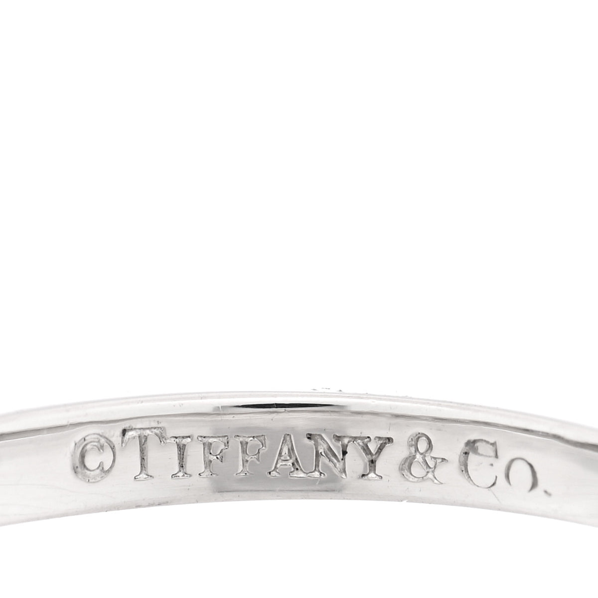 Tiffany Platinum Diamond .27ctw 2.2mm Half Circle Forever Band Ring 50 5.5 4 of 5
