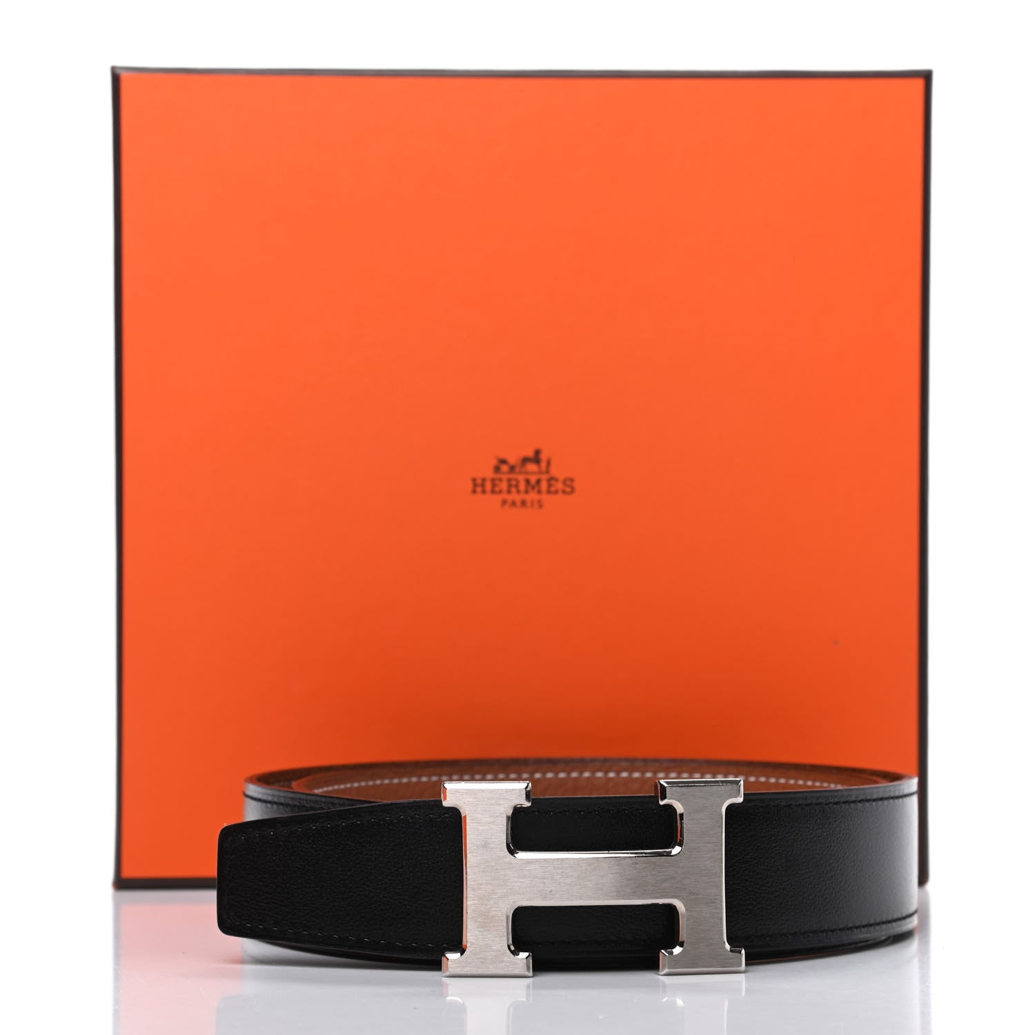 Hermes Box Togo 32mm H Belt 80 Black Gold 6 of 6