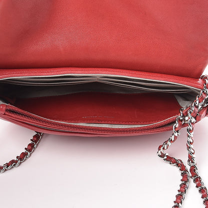Chanel Lambskin Half Moon Wallet On Chain WOC Red 5 of 14