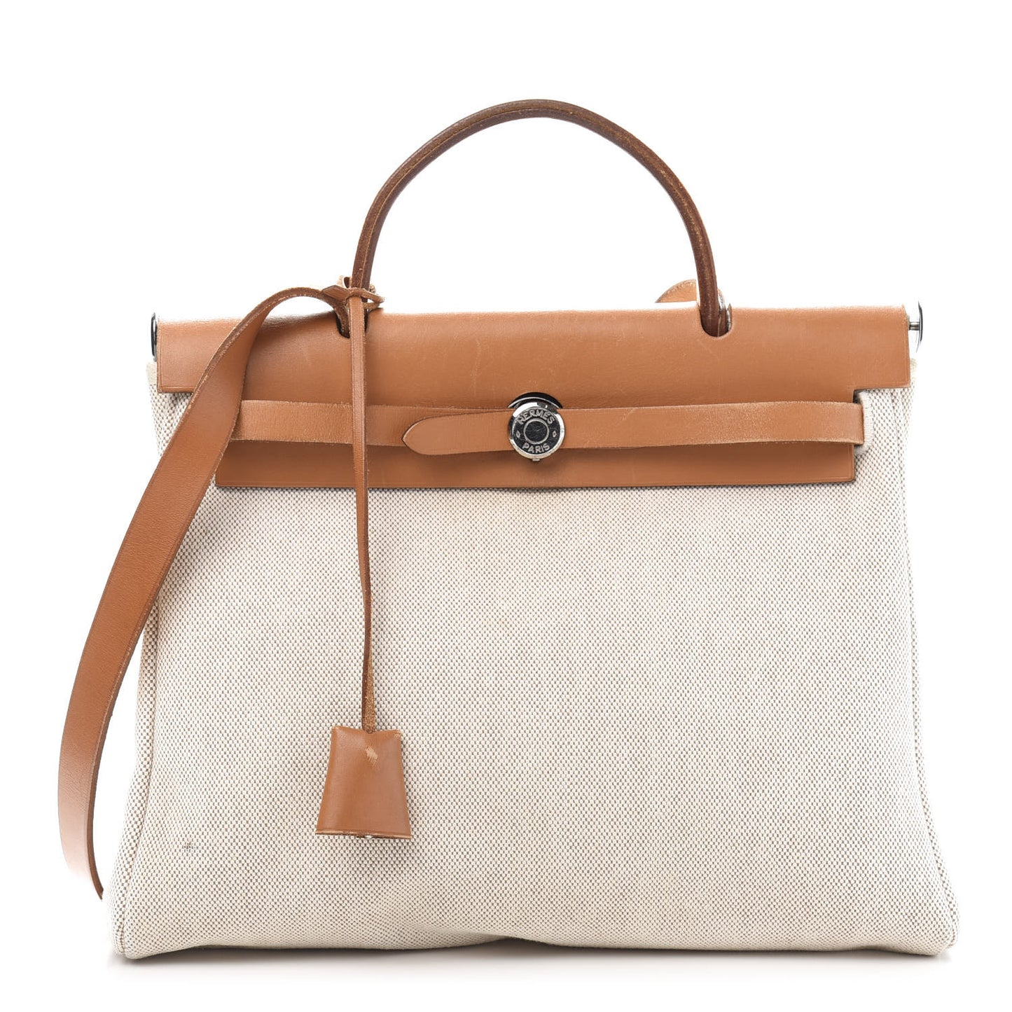 Toile Vache Calfskin Herbag 30 PM Natural