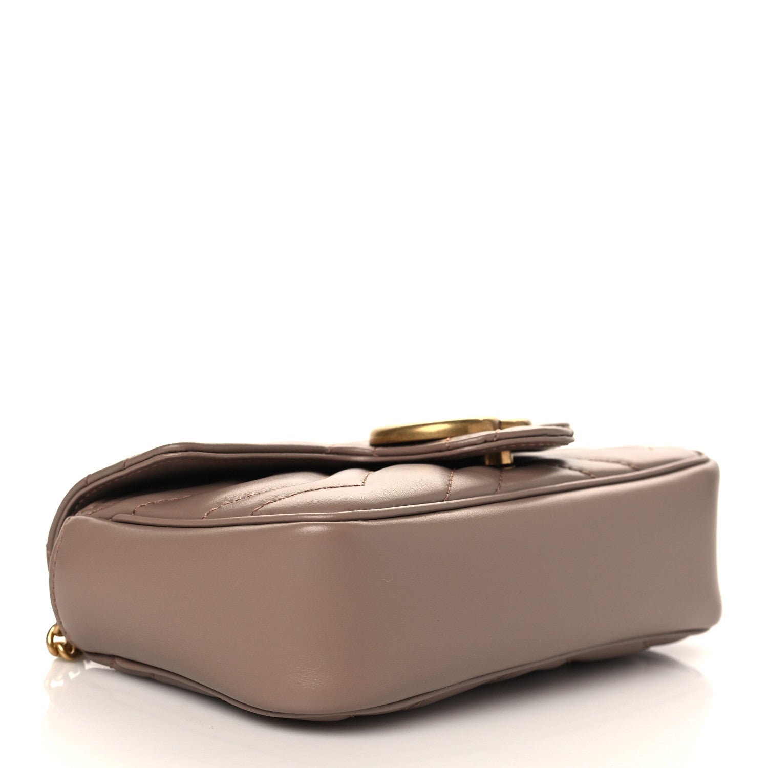 Gucci Calfskin Matelasse Super Mini GG Marmont Shoulder Bag Porcelain Rose 4 of 7