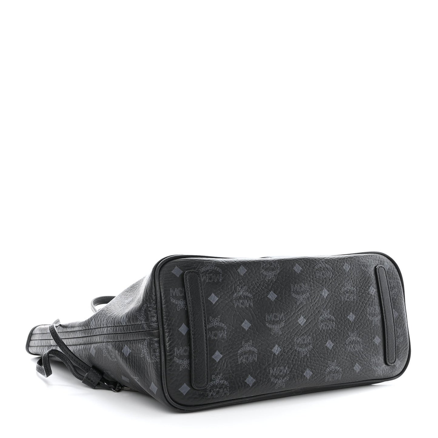 Grained Calfskin Visetos Medium Liz Reversible Shopper Tote Black