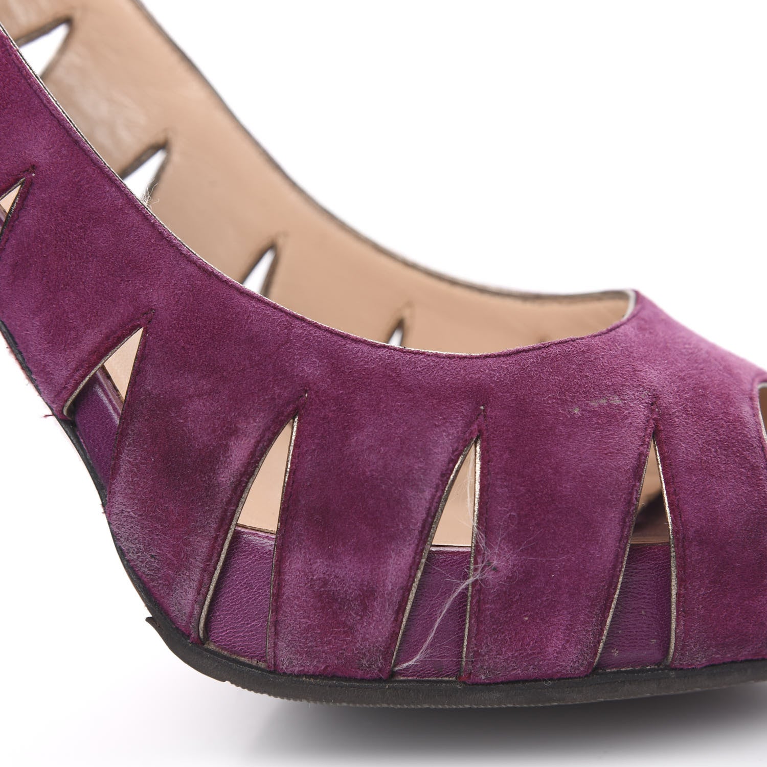 Christian Louboutin Suede Fontanette Platform Peep Toe Pumps 38 Merlot 8 of 11
