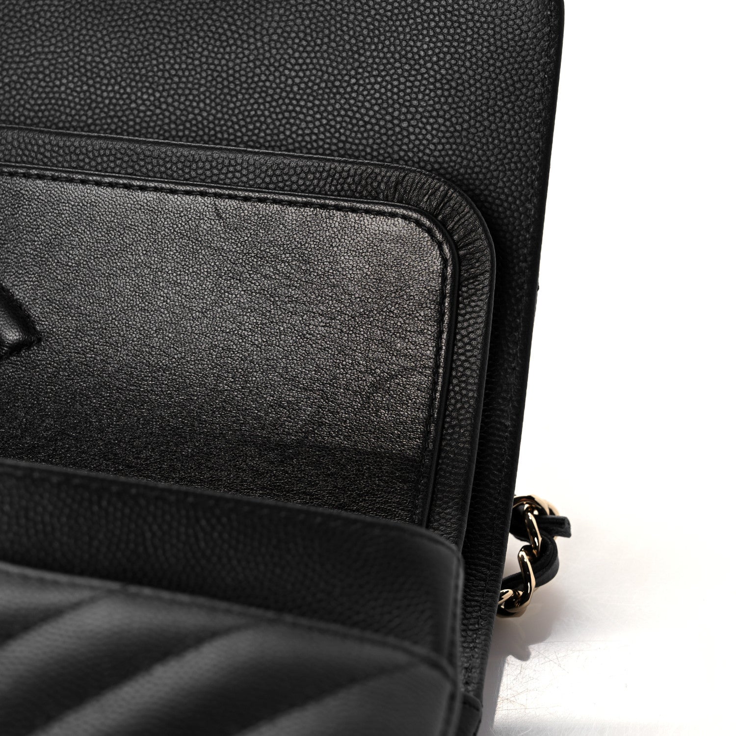 Chanel Caviar Chevron Quilted Medium Double Flap Black 11 of 13