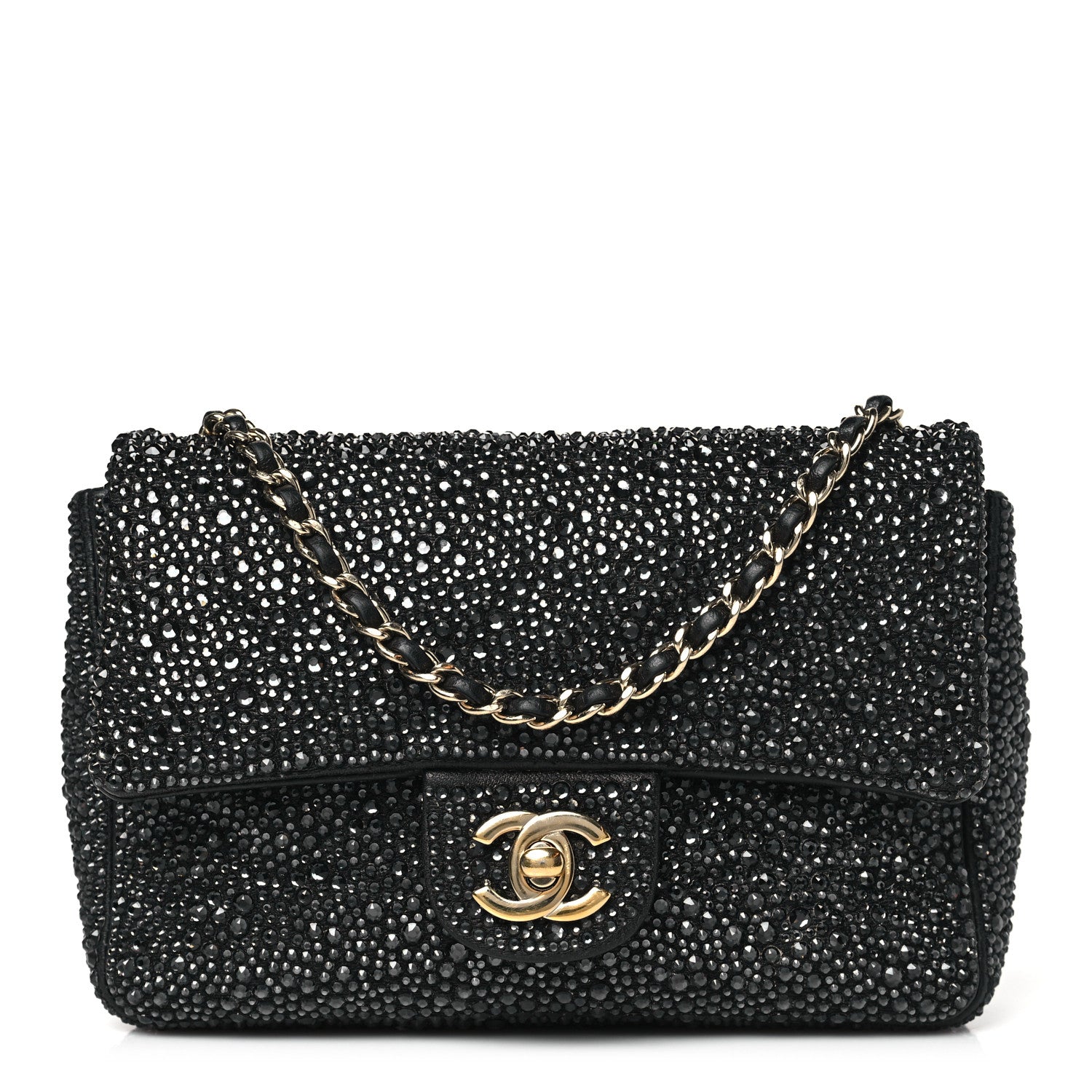 Chanel Lambskin Crystal Diamante Small Flap Black 1 of 13