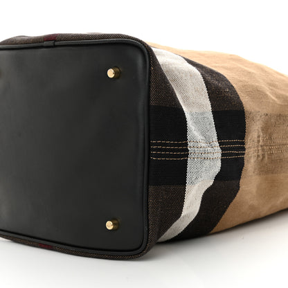 Burberry Canvas Mega Check Medium Ashby Hobo Black 10 of 10