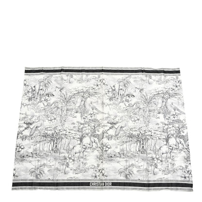 Christian Dior Cotton Toile De Jouy Scarf Black White 1 of 4
