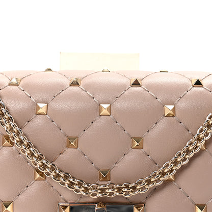Valentino Garavani Lambskin Rockstud Spike Wallet on Chain Poudre 7 of 9