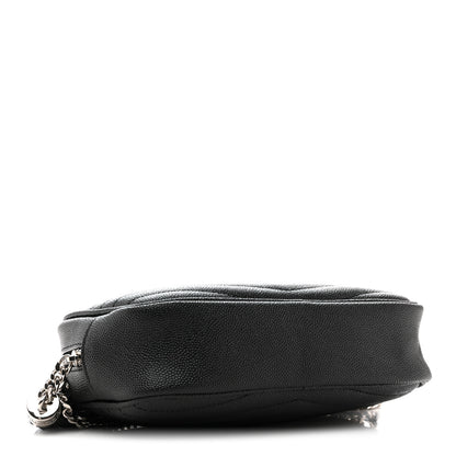 Saint Laurent Grain De Poudre Matelasse Monogram Mini Lou Camera Bag Black 4 of 12