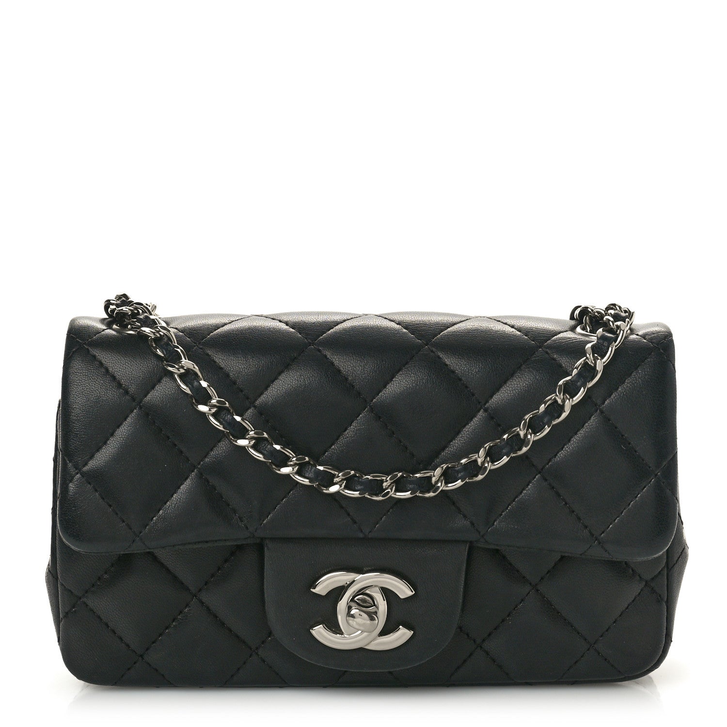 Chanel Lambskin Quilted Extra Mini Rectangular Flap Black 1 of 12