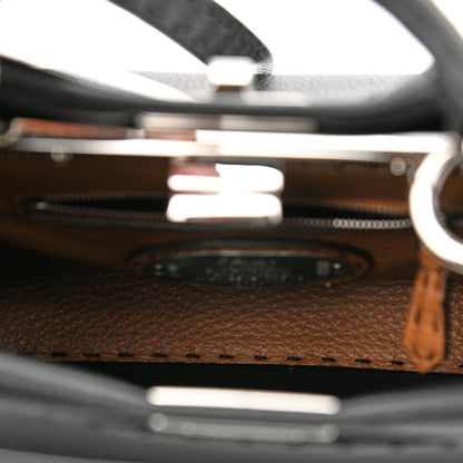 Fendi Cuoio Romano Selleria Bi-Color Mini Peekaboo Iconic Satchel Black Mou 5 of 12