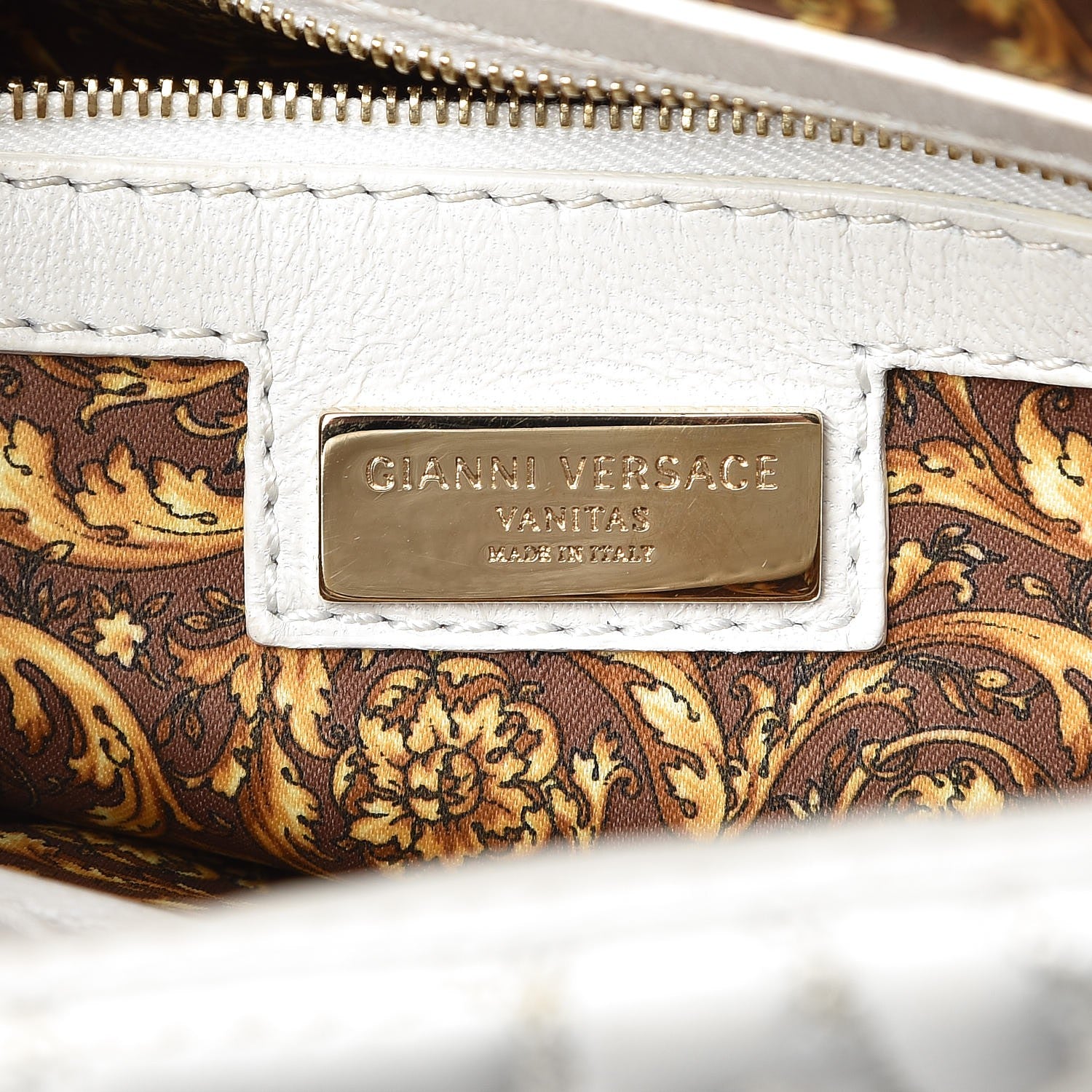 Versace Nappa Barocco Quilted Altea Vanitas Satchel White 6 of 8