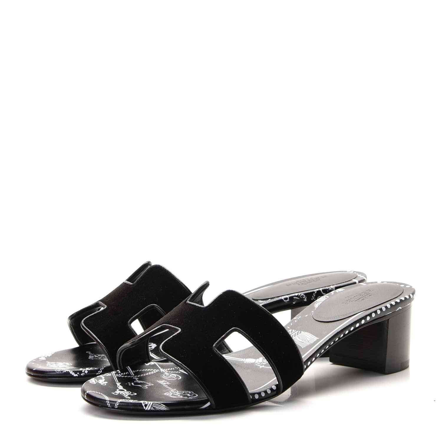 Hermes Velvet Oasis Sandals 37 Black 2 of 10