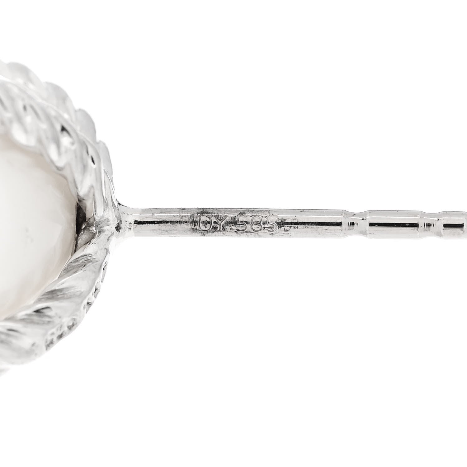 David Yurman Sterling Silver Diamond Pearl 10mm Cable Stud Earrings 4 of 4