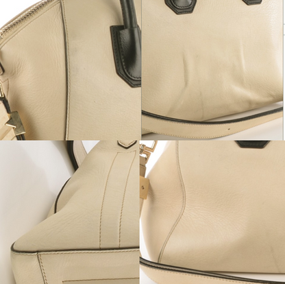 Givenchy Calfskin Leather Bi-Color Medium Antigona Beige Black 2 of 12