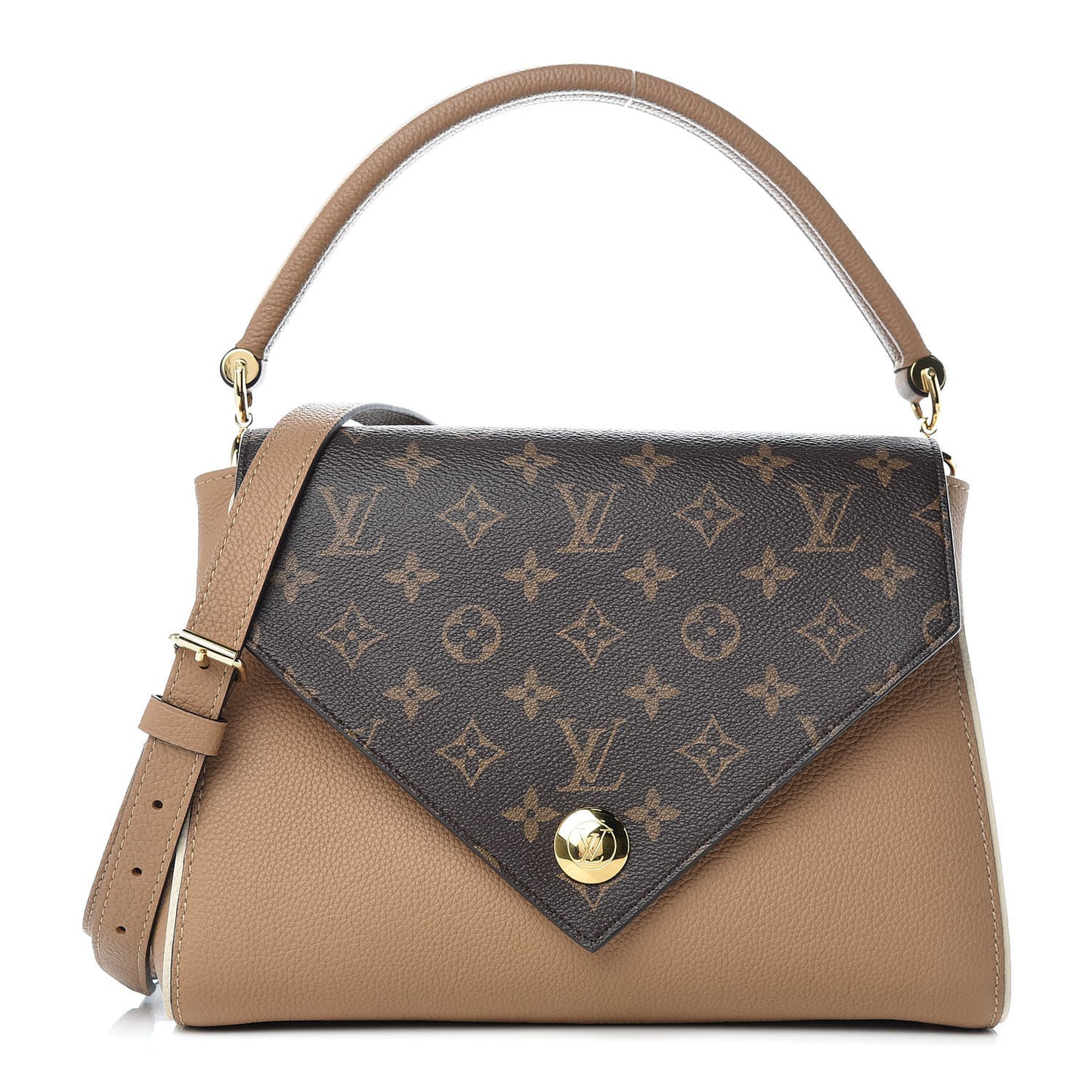 Grained Calfskin Monogram Double V Sesame