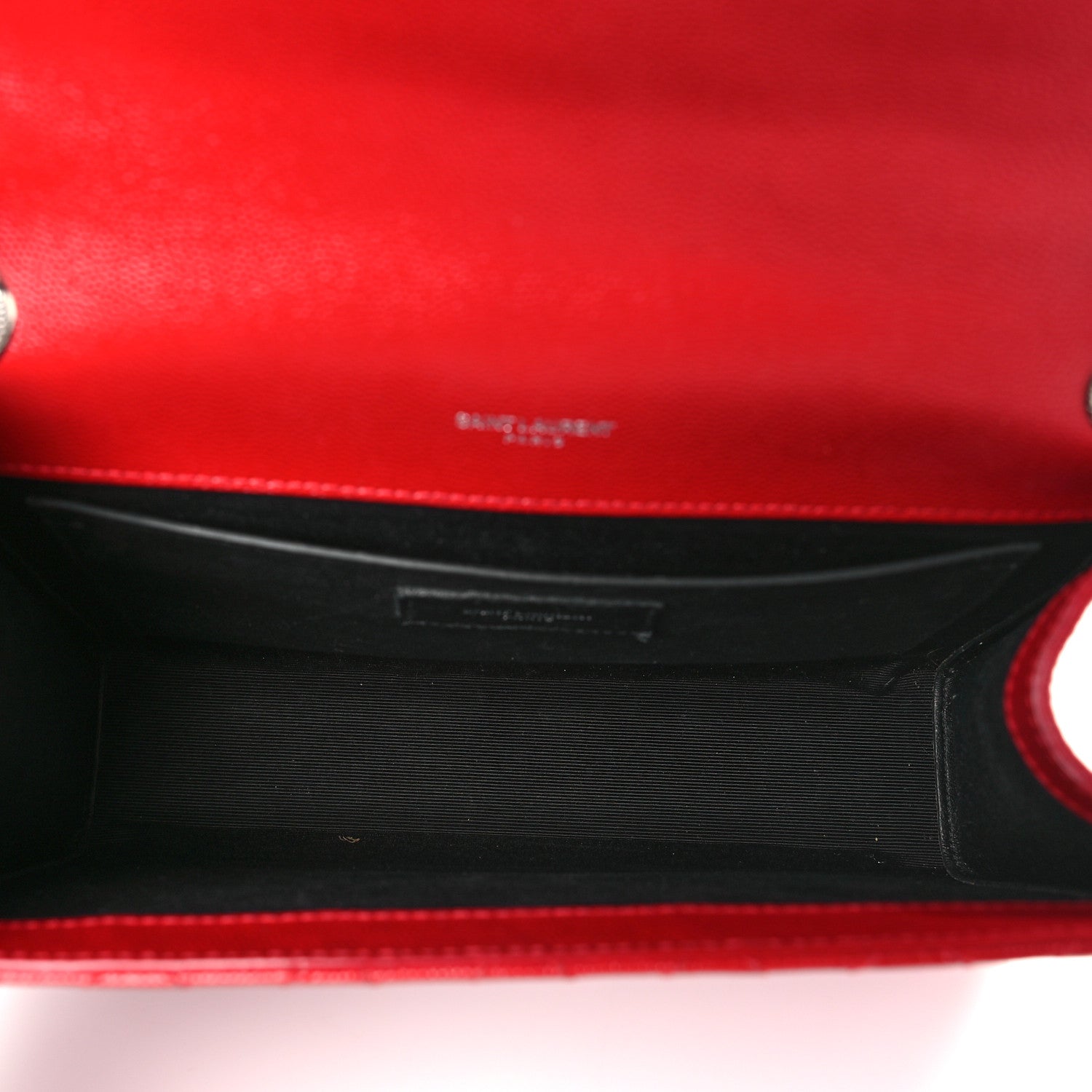 Saint Laurent Grain De Poudre Textured Mixed Matelasse Triquilt Medium Monogram Satchel New Red 5 of 12