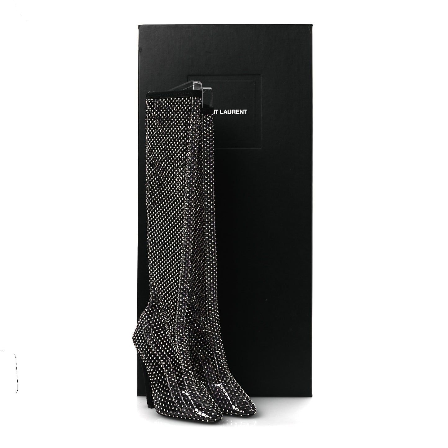 Mesh Crystal Suede Koller 110 Knee High Boots 39 Black