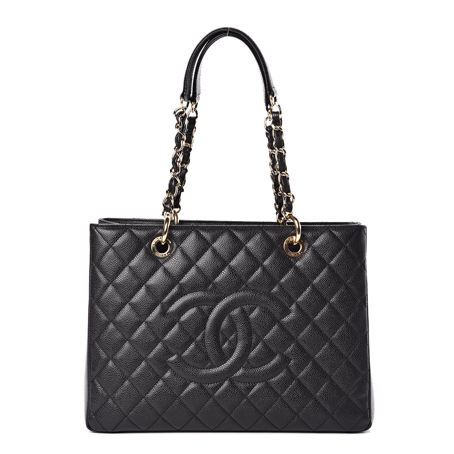 Caviar Quilted Grand Shopping Tote GST Black
